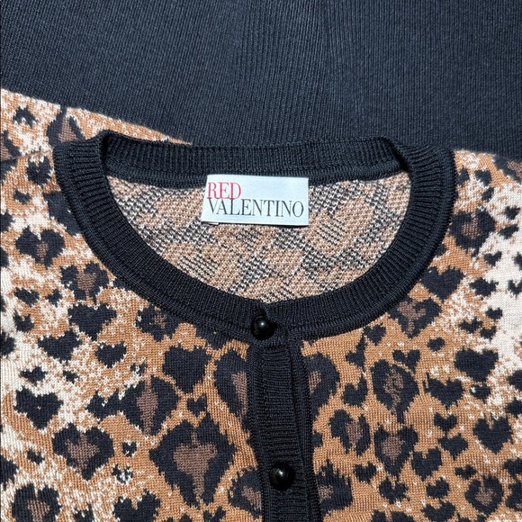 Red VALENTINO Cheetah Cardigan - Picture 5 of 8